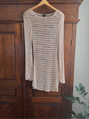 NBD Gold Crochet Lucy dress
